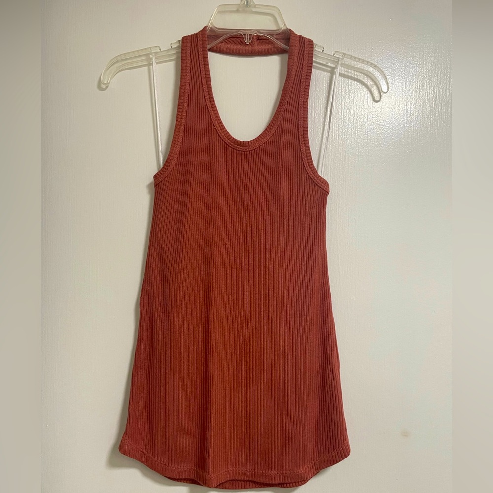 Monrow rib knit halter top